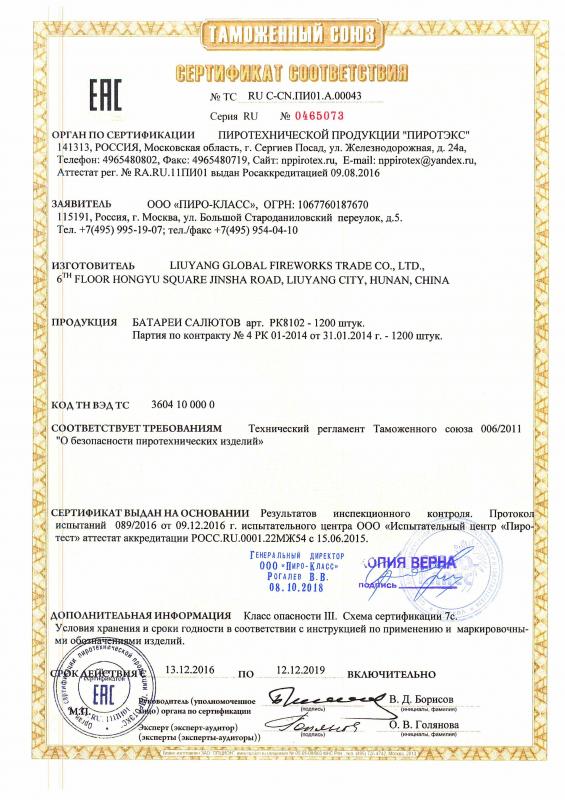 Сертификат RU C-CN.ПИ01.А.00043